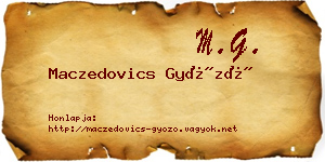 Maczedovics Győző névjegykártya